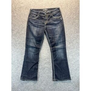 Silver Jeans Women's 31x27 Natsuki Bootcut Dark Blue Women's Thick‎ Stich Denim
